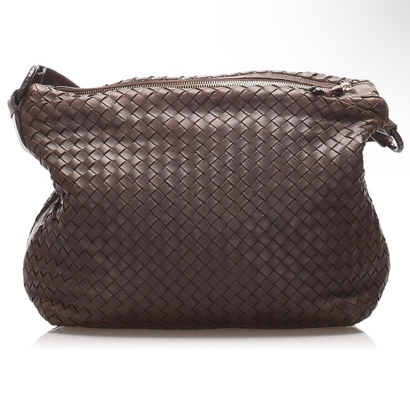 Brown Leather Woven Shoulder Bag - Picture 9 of 11